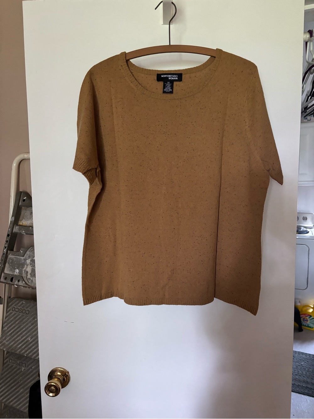 Montgomery Ward Short-Sleeve Crewneck Top in Camel